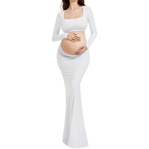 Maternity Dress for Photoshoot Cut-Out Backless